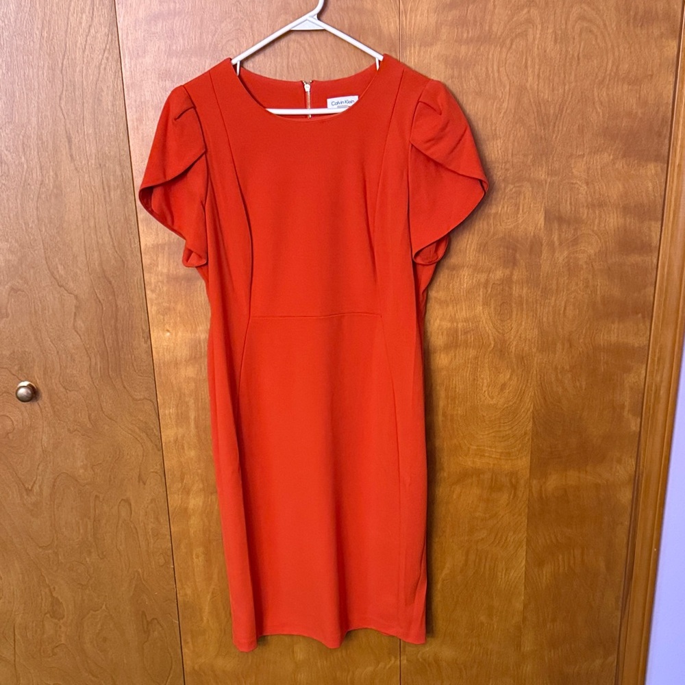 Calvin Klein Bold Orange Midi Dress